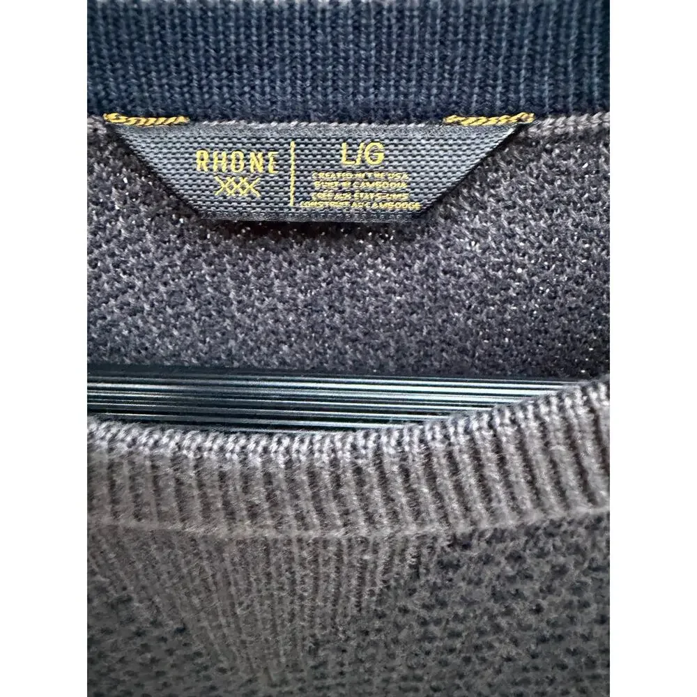 NWT Rhone Men’s Large Textured Crewneck Sweater Charcoal Gray Performance